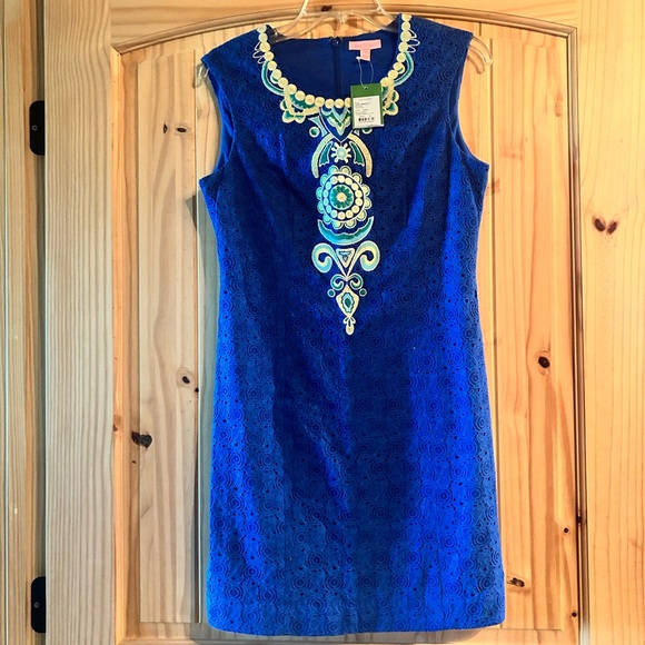 Lilly Pulitzer Valentia Dress with Yellow and Green Embroidery - Picture 4 of 5